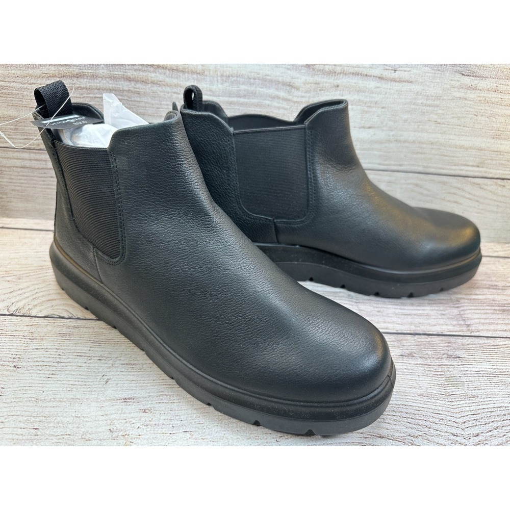 ECCO Black Leather Chelsea Ankle Boots Women's US 9-9.5 EU 40 Slip-On Comfort